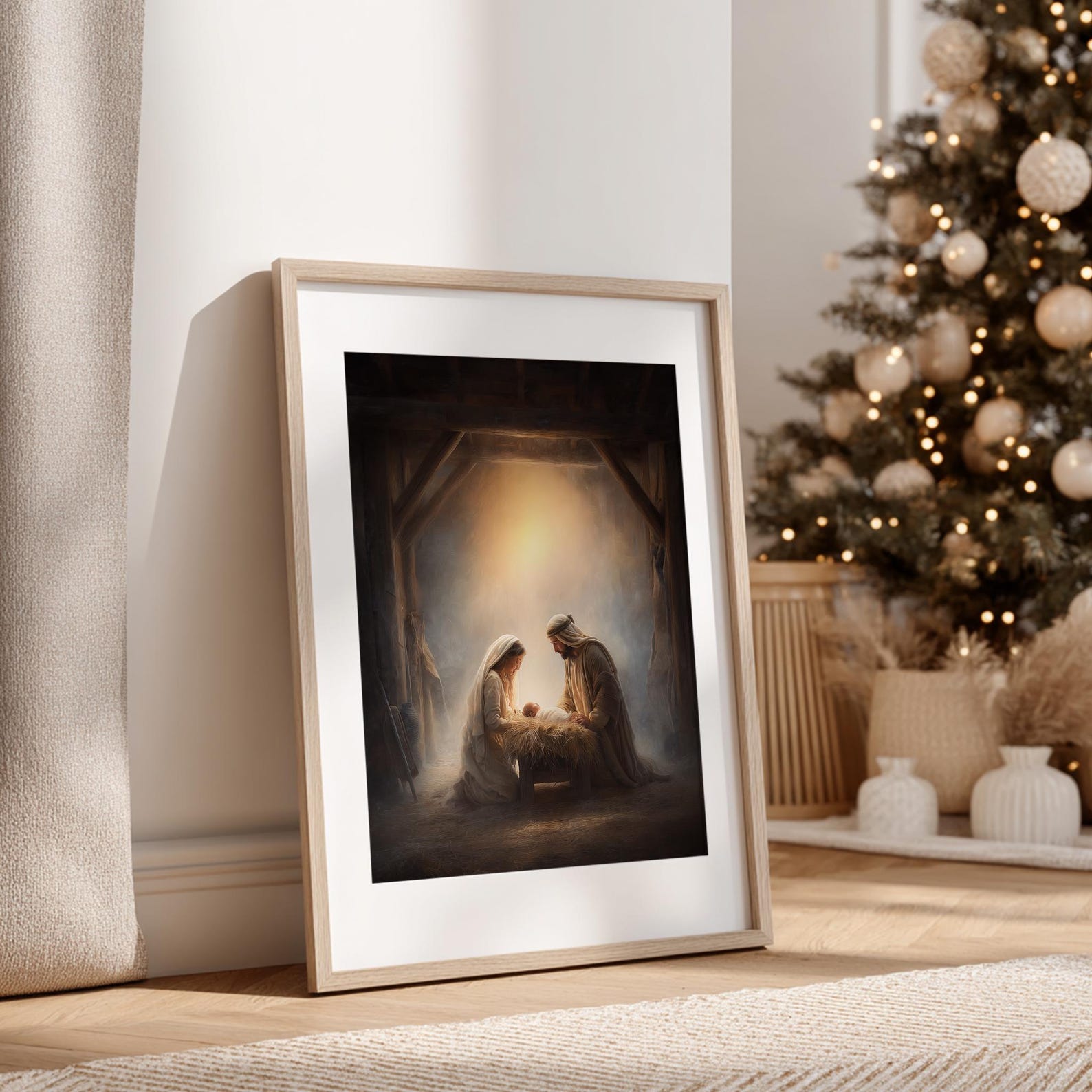 Holy Family Nativity Wall Art, Mary and Joseph With Baby Jesus ...