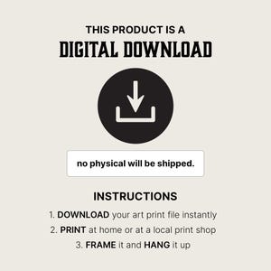 Digital download instructions for printable wall art