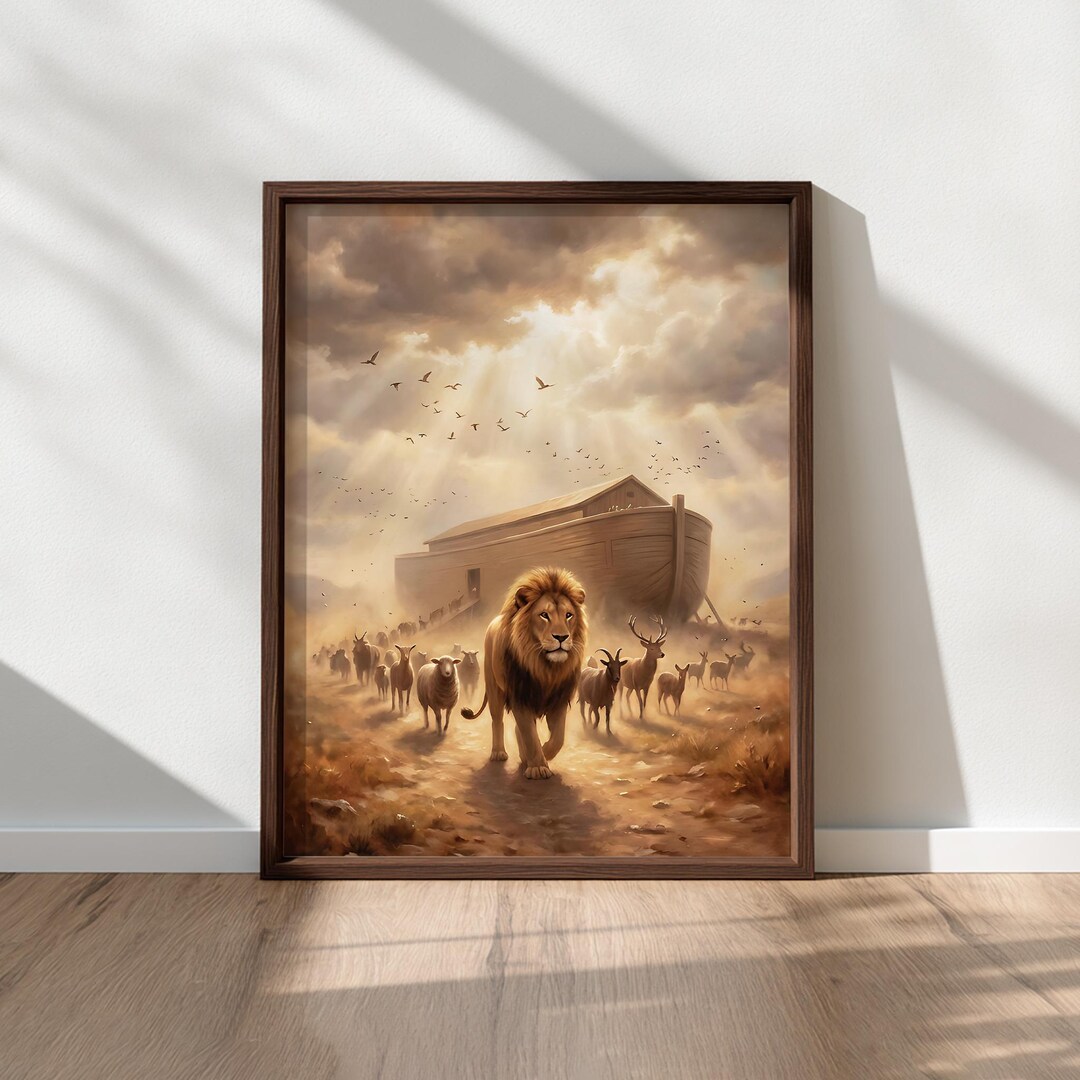 Noah’s Ark Animal Procession Wall Art, Christian Printable Art ...
