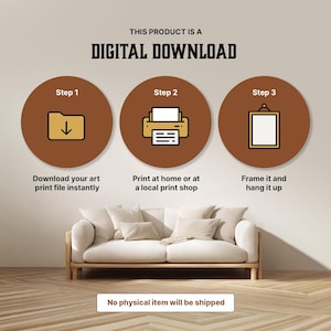 Digital download instructions for printable wall art