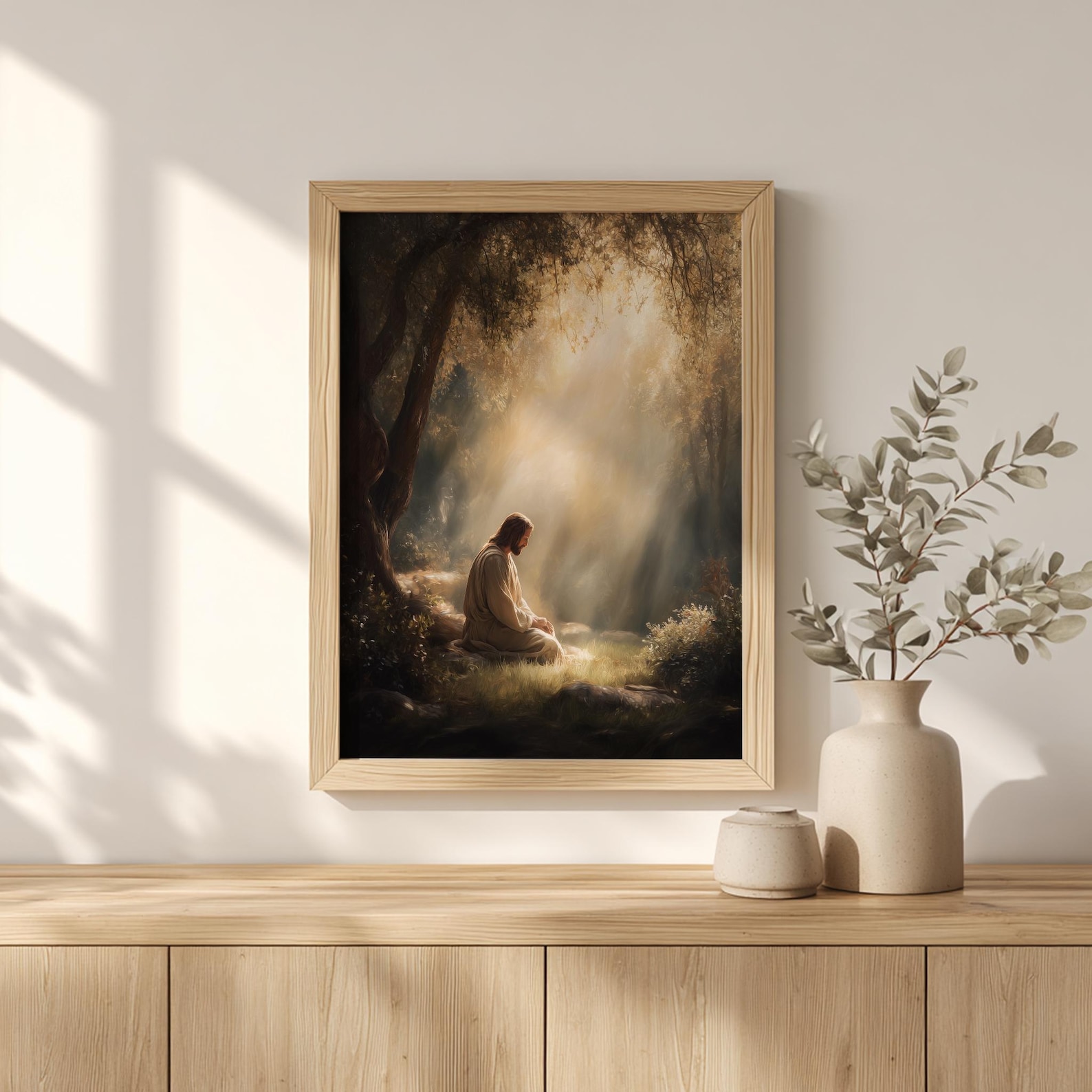 Jesus Praying in the Garden of Gethsemane, Spiritual Christian Wall Art ...