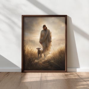 Jesus The Good Shepherd Wall Art – Christian Printable Art, Shepherd Jesus Painting