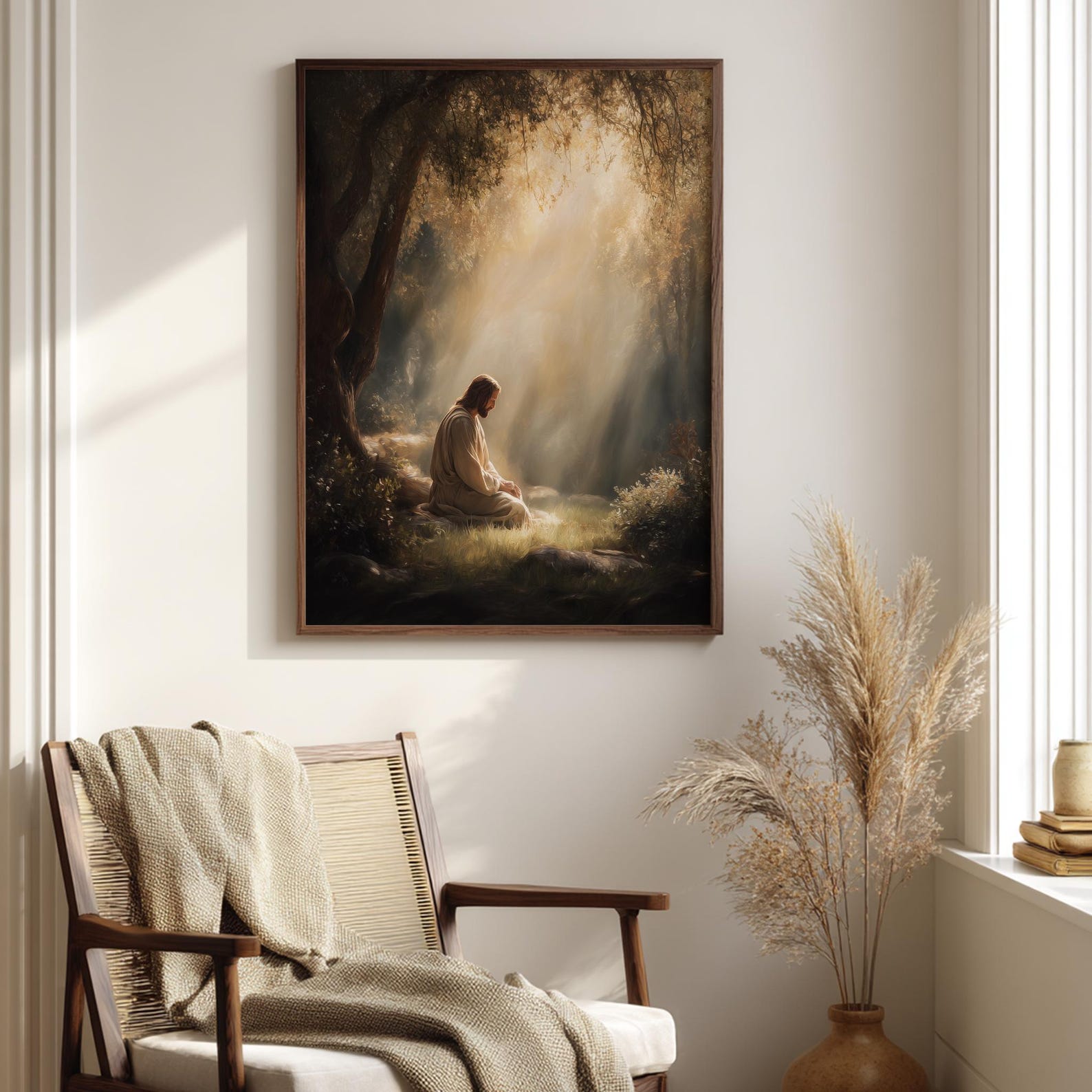 Jesus Praying in the Garden of Gethsemane, Spiritual Christian Wall Art ...