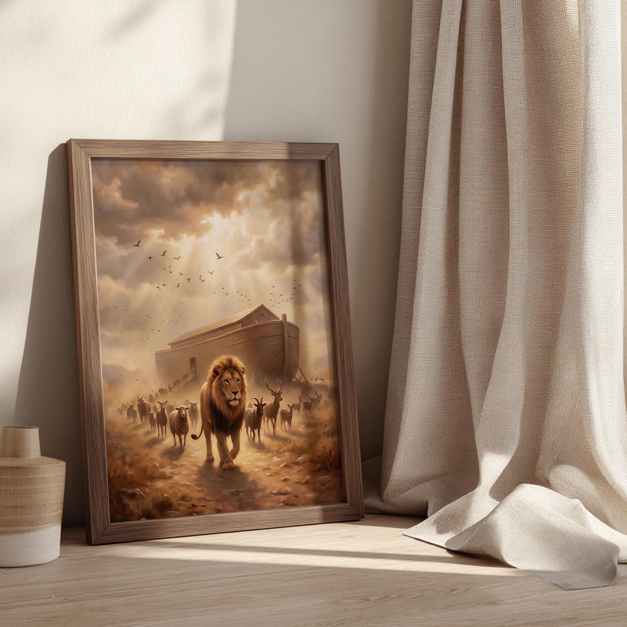Noah’s Ark Animal Procession Wall Art, Christian Printable Art ...