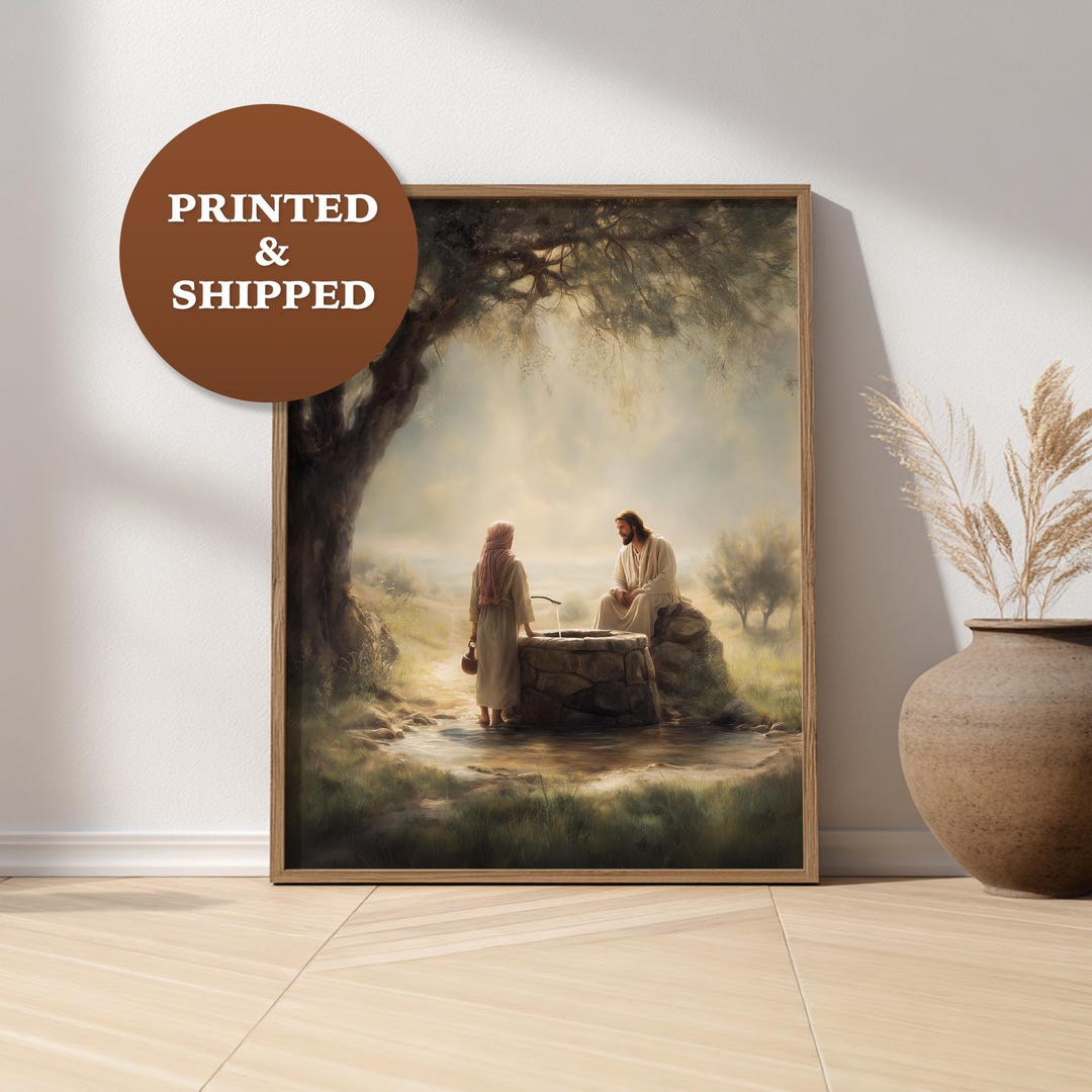 Jesus and the Woman at the Well - Christian Wall Art, Living Water ...