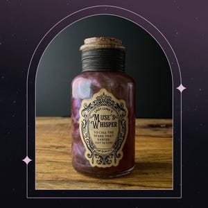 The Muse’s Whisper | purple color changing potion for creativity & inspiration | decorative magic potion bottle