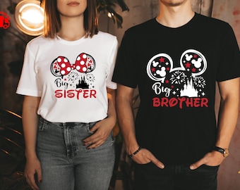 Disney Big Sister and Big Brother Shirt,Minnie Sister Shirt,Mickey Brother Shirt, Disney Family Matching Shirt,Big Sis Shirt,Big Brother Tee