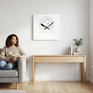 Reloj de pared acrílico de Brigitte Bardot, retrato artístico de línea moderna, decoración del hogar contemporánea, elegante y chic, idea de regalo para ella imagen 12