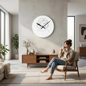 Reloj de pared acrílico de Brigitte Bardot, retrato artístico de línea moderna, decoración del hogar contemporánea, elegante y chic, idea de regalo para ella imagen 13