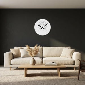 Reloj de pared acrílico de Brigitte Bardot, retrato artístico de línea moderna, decoración del hogar contemporánea, elegante y chic, idea de regalo para ella imagen 9