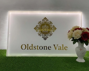 Custom Backlit Business Sign | 3D Acrylic Logo, UV Printed