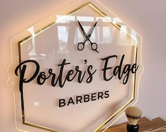 Custom Acrylic Backlit Business Logo Sign, Round Illuminated Sign