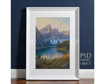 White Frame Mockup, Artwork Mockup for Photoshop and Photopea – PSD for Prints, Picture Frame Mockup, Photo Frame Mockup