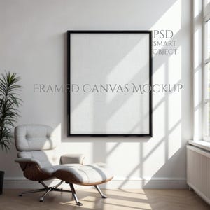 Inramad canvasmodell för Photoshop och Photopea – PSD för utskrifter och konstverk