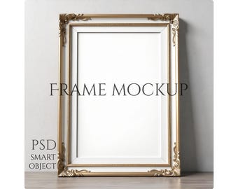 Makieta ramki 2x3, makieta ramki vintage do Photoshopa i Photopea – PSD do wydruków i makiet prac artystycznych, makieta grafiki ściennej, makieta ramki na zdjęcia