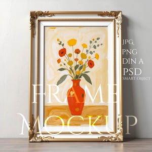 2x3 Frame Mockup, Vintage Frame Mockup for Photoshop and Photopea – PSD for Prints and Artwork Mockup, Wall Art Mockup, Picture Frame Mockup