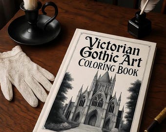 Libro para colorear de catedral gótica victoriana / Arte imprimible para adultos (PDF)