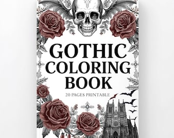 Libro para colorear gótico / 20 páginas imprimibles / Arte y arquitectura oscura