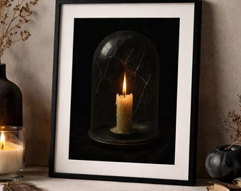Decoración de pared con velas góticas, póster vintage de estilo Dark Academia (descarga digital)