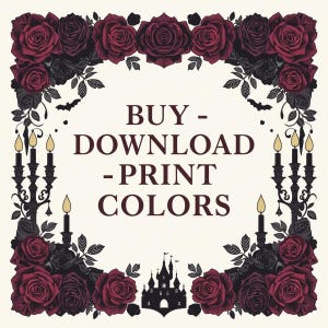 “Dark Romance Coloring Book” printable PDF cover preview