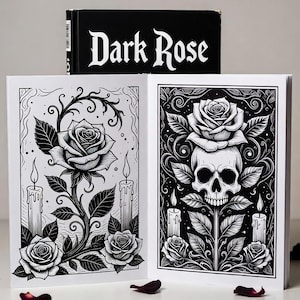 Spooky gothic coloring pages for adults with eerie dark art designs