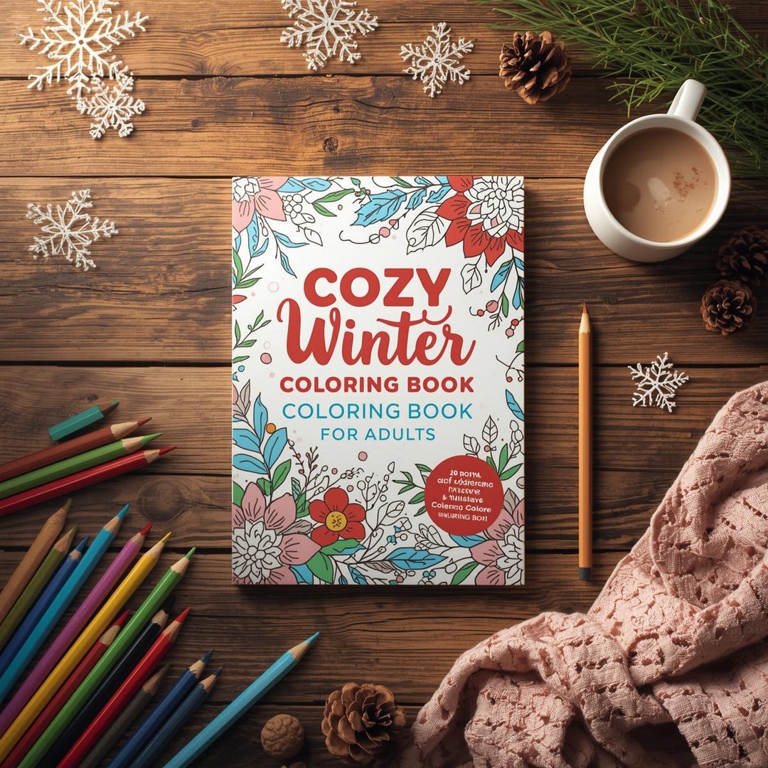 Cozy Winter Coloring Book for Adults | Hygge Printable Coloring Pages ...