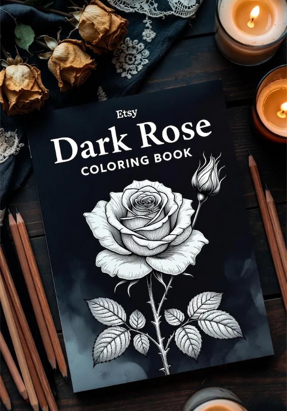 Gothic Coloring Book for Adults, 23 Spooky Pages, Printable Coloring PDF