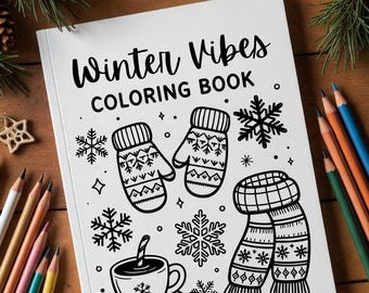 Libro para colorear Vibras invernales • 30 páginas imprimibles acogedoras (PDF)