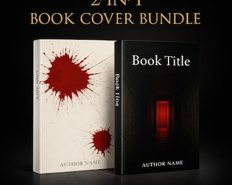 Thriller Buchhülle Bundle 2-in-1 – Psychologisches Suspense KDP Buch Cover, Dark Mystery Red Door Design, Druck & eBook