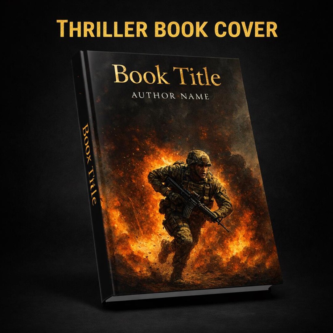 Cinematic Military Thriller Book Cover | Action Combat Ebook Design - Etsy