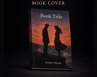 Portada prediseñada de novela romántica gótica, fantasía oscura con puesta de sol cinematográfica, disponible en formato electrónico y en rústica.