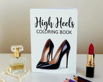 Libro para colorear de tacones altos / Ilustraciones de moda elegantes (Descarga digital)