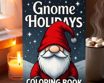Libro para colorear de gnomos navideños / Arte festivo navideño (Descarga en PDF)