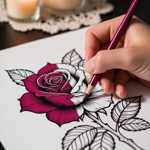 Gothic themed coloring book for adults printable and digital use
