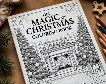 Libro para colorear navideño acogedor / Escenas navideñas junto a la chimenea (para imprimir)