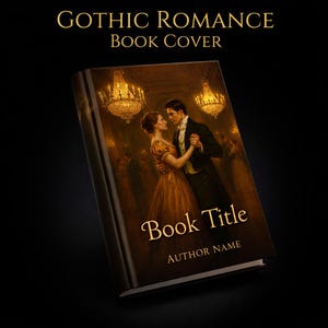 Premade Gothic Romance Book Cover, Dark Historical Ballroom Scene (Digital Cover File)