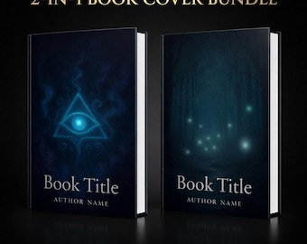 Premade Dark Fantasy Book Cover Set of 2, Arcane Eye and Mystical Forest, eBook and Paperback