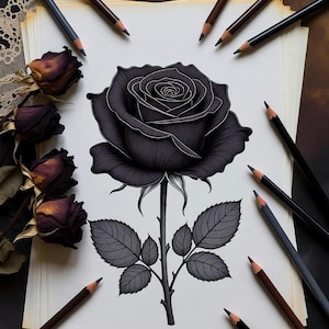 Eerie gothic coloring pages with detailed line art for adult coloring