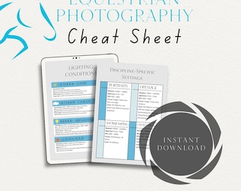 Guía rápida de fotografía ecuestre: Ajustes de la cámara en modo manual para deportes ecuestres y retratos / Archivo digital imprimible