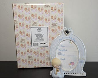 Vintage 2002 Precious Moments Baby Boy Frame, Nursery Keepsake Locket
