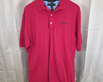 vintage an 2000 Tommy Hilfiger polo de golf brodé Budweiser rouge homme grande taille