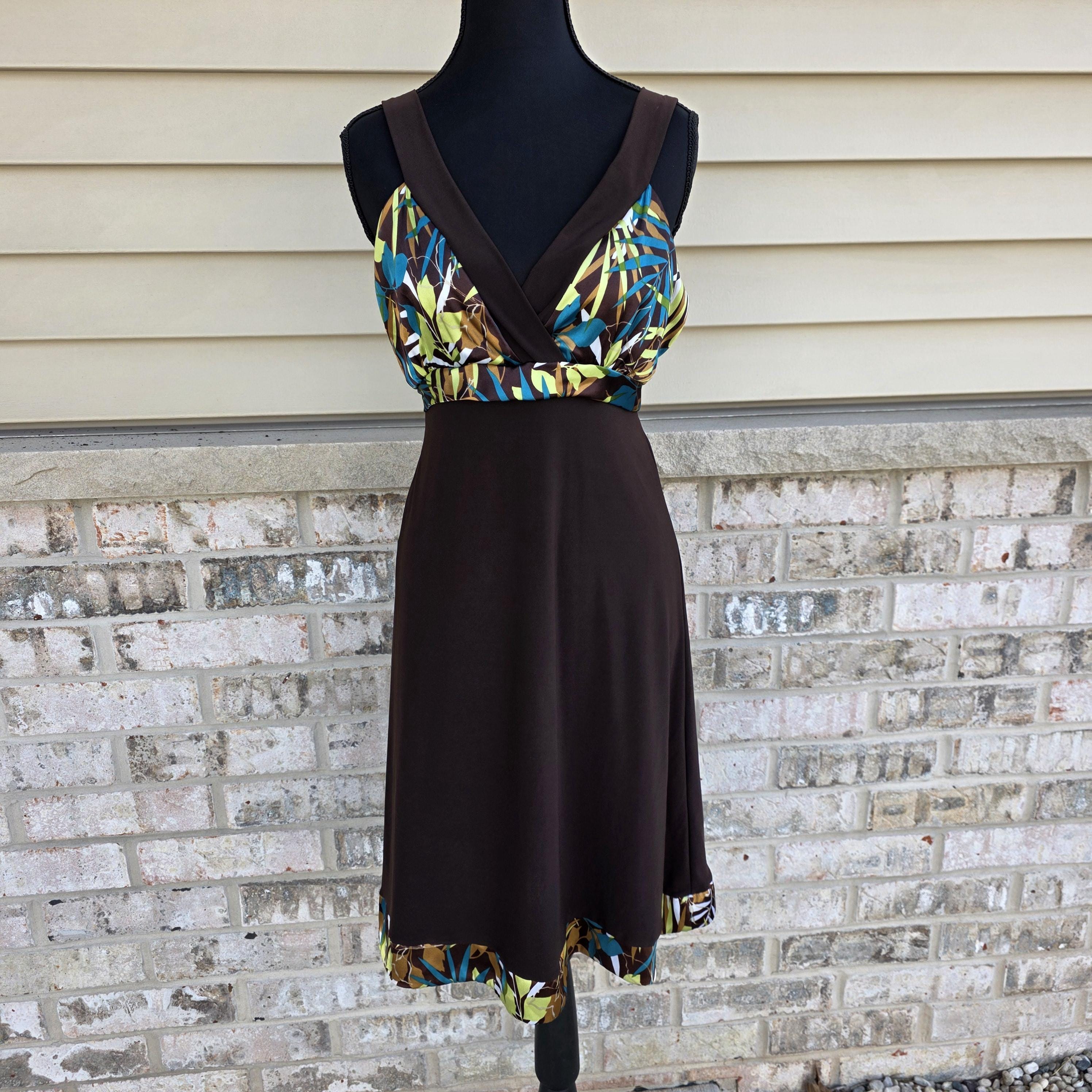 Tropical Brown Dress - Etsy Tropical Brown Dress - Etsy