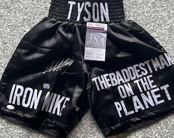 Mike Tyson Signed Boxing Shorts. JSA & Fitterman Sports Certified