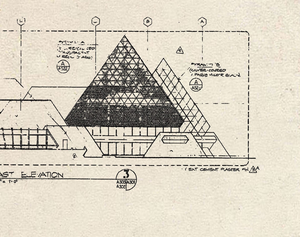 Disney World - Epcot - Blueprint - Vintage - Grunge - Black Ink - Print ...