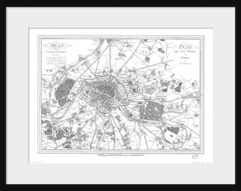 Paris Map Vintage Map - Print Poster