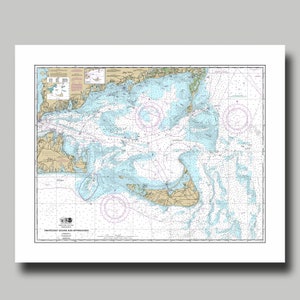 Nantucket - Map - Nautical Map - Nautical Chart - Map Art - Print - Poster
