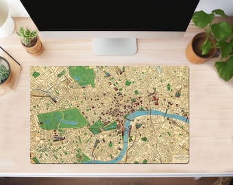 London - Desk Mat- Map - Vintage - Desk Pad