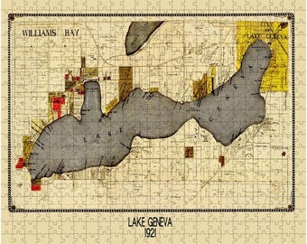 Puzzle - Lac Léman - Carte - Lac Léman - vintage