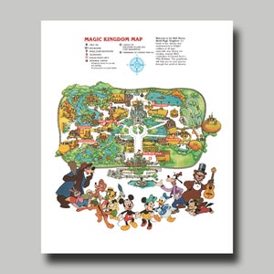 Disney World - Magic Kingdom - Map - Disney Map - Panoramic - Birds Eye View - Print - Poster