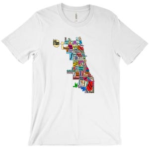 Chicago - T-Shirts - Karte - Stadtteile - Windy City - Unisex